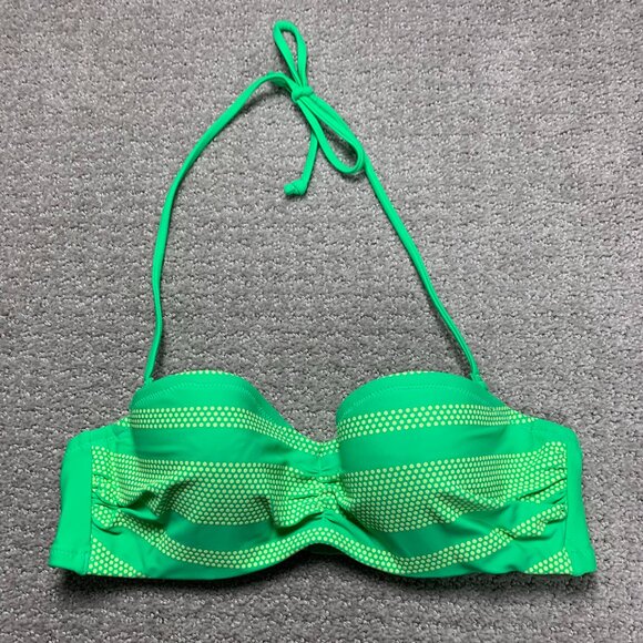 aerie Other - Aerie Lime Green Polka Dots Bikini Swimwear Top Bra, Women 34B Wired Molded Cups